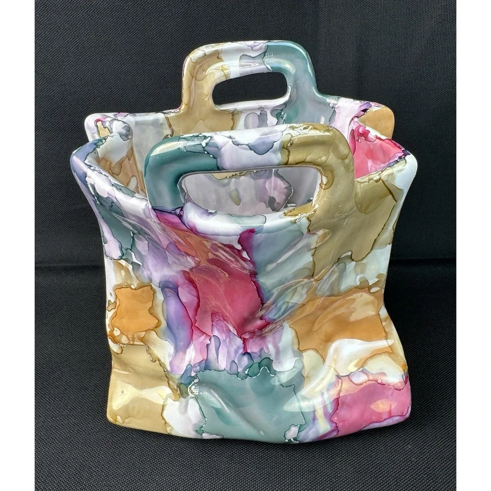 Narareu By Artistica Ceramic Multi Colored Shopping Bag 6